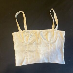 White Silk Bustier Top